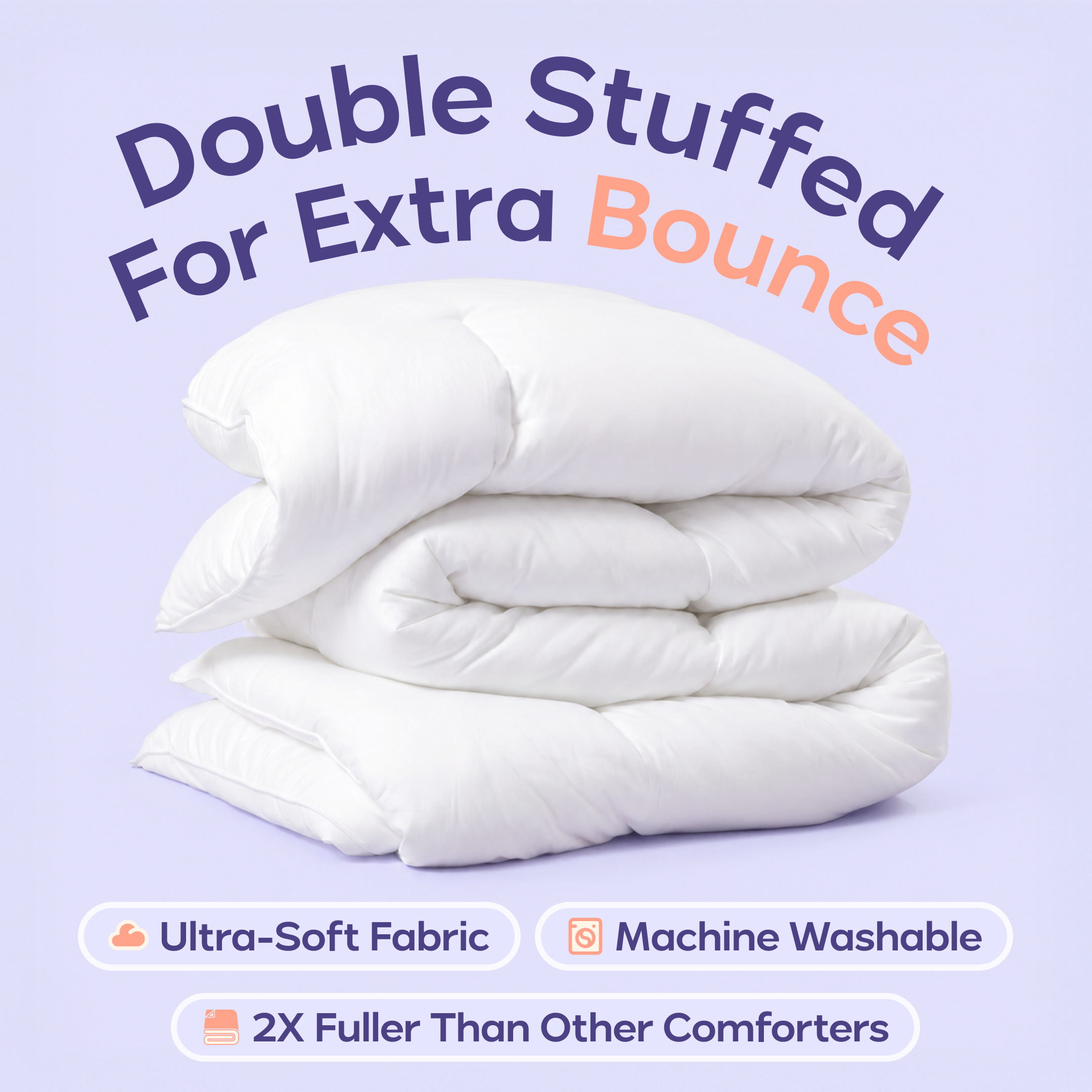 MarshMellow Comforter + 2 Puff Pillows
