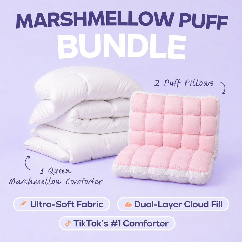 MarshMellow Comforter + 2 Puff Pillows